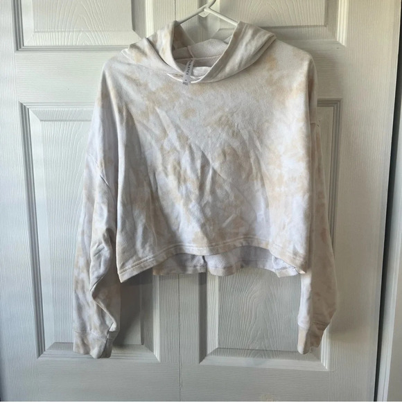 Fabletics Women's Eco-Conscious Long Sleeve Pullover Hoodie Milk Honey Magma Med - Picture 3 of 6